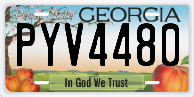 GA license plate PYV4480