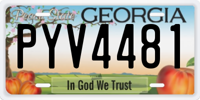 GA license plate PYV4481