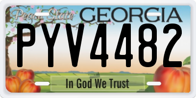GA license plate PYV4482