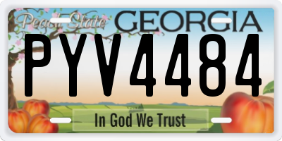 GA license plate PYV4484