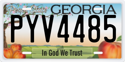 GA license plate PYV4485