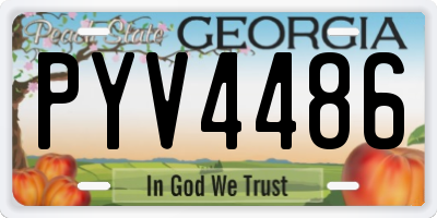 GA license plate PYV4486