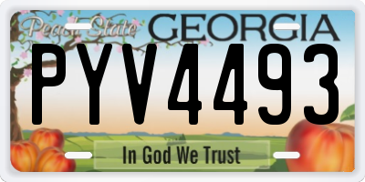 GA license plate PYV4493