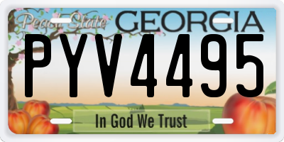 GA license plate PYV4495