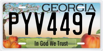GA license plate PYV4497