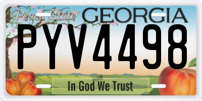 GA license plate PYV4498