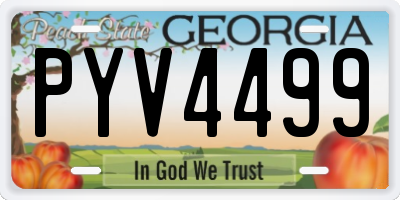 GA license plate PYV4499