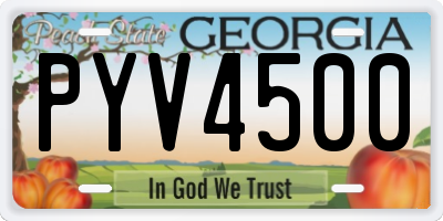 GA license plate PYV4500