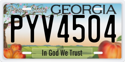 GA license plate PYV4504