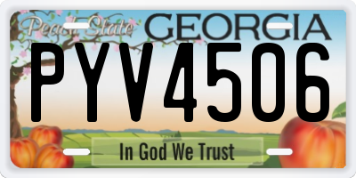 GA license plate PYV4506