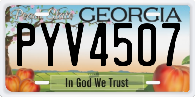 GA license plate PYV4507