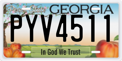 GA license plate PYV4511