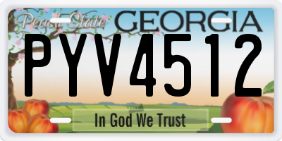 GA license plate PYV4512