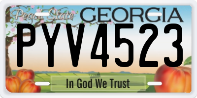 GA license plate PYV4523