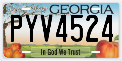 GA license plate PYV4524