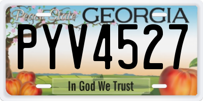 GA license plate PYV4527