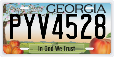 GA license plate PYV4528