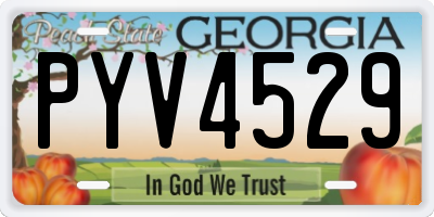GA license plate PYV4529