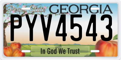 GA license plate PYV4543
