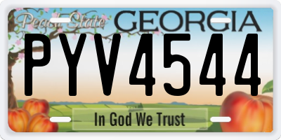 GA license plate PYV4544