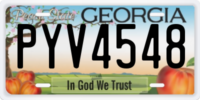 GA license plate PYV4548