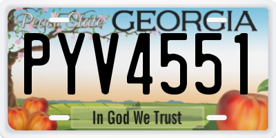 GA license plate PYV4551