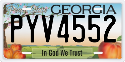 GA license plate PYV4552