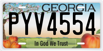 GA license plate PYV4554