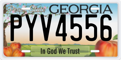 GA license plate PYV4556