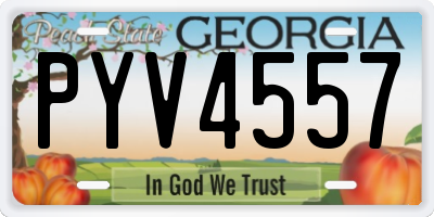 GA license plate PYV4557