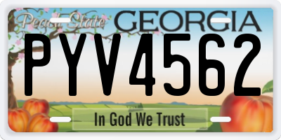 GA license plate PYV4562