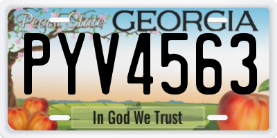 GA license plate PYV4563
