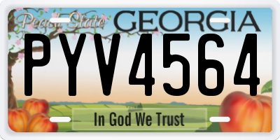 GA license plate PYV4564