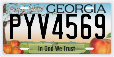 GA license plate PYV4569
