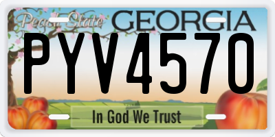 GA license plate PYV4570