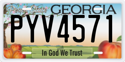 GA license plate PYV4571