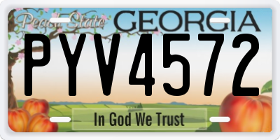 GA license plate PYV4572