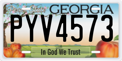 GA license plate PYV4573