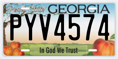 GA license plate PYV4574