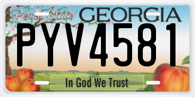 GA license plate PYV4581