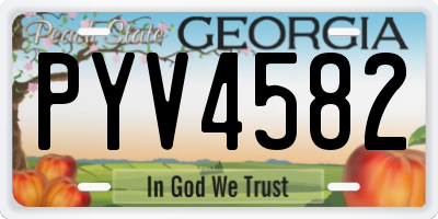 GA license plate PYV4582