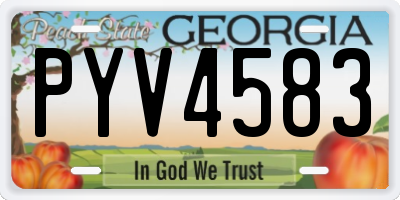 GA license plate PYV4583