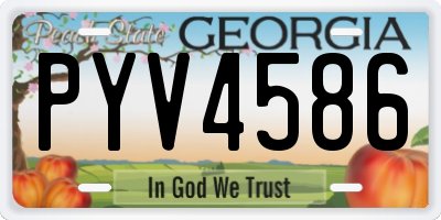 GA license plate PYV4586