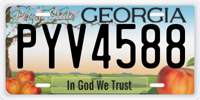 GA license plate PYV4588