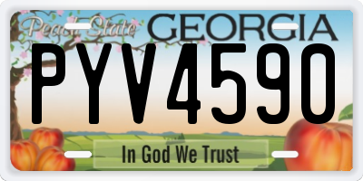 GA license plate PYV4590