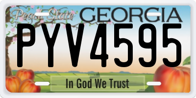 GA license plate PYV4595