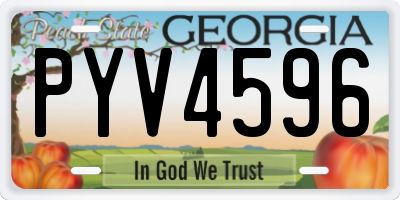 GA license plate PYV4596