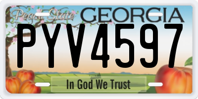 GA license plate PYV4597