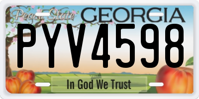 GA license plate PYV4598