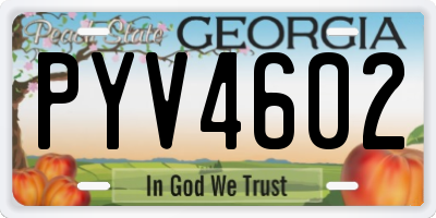 GA license plate PYV4602